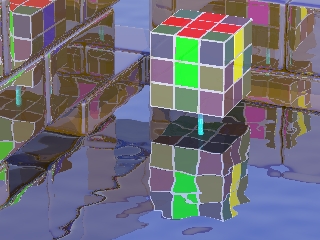 a rubik's cube with the edge pieces fixed