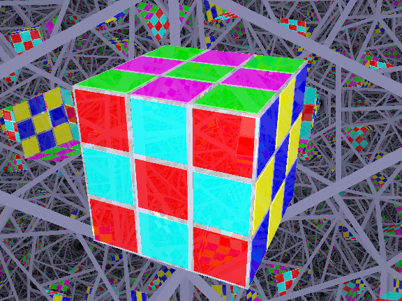 rubik's cube six X's, or checkerboard pattern