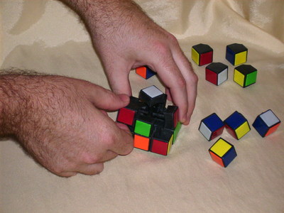 Remove the edge pieces in the middle layer